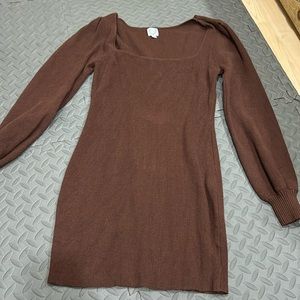 Francescas Knotted Brown Dress